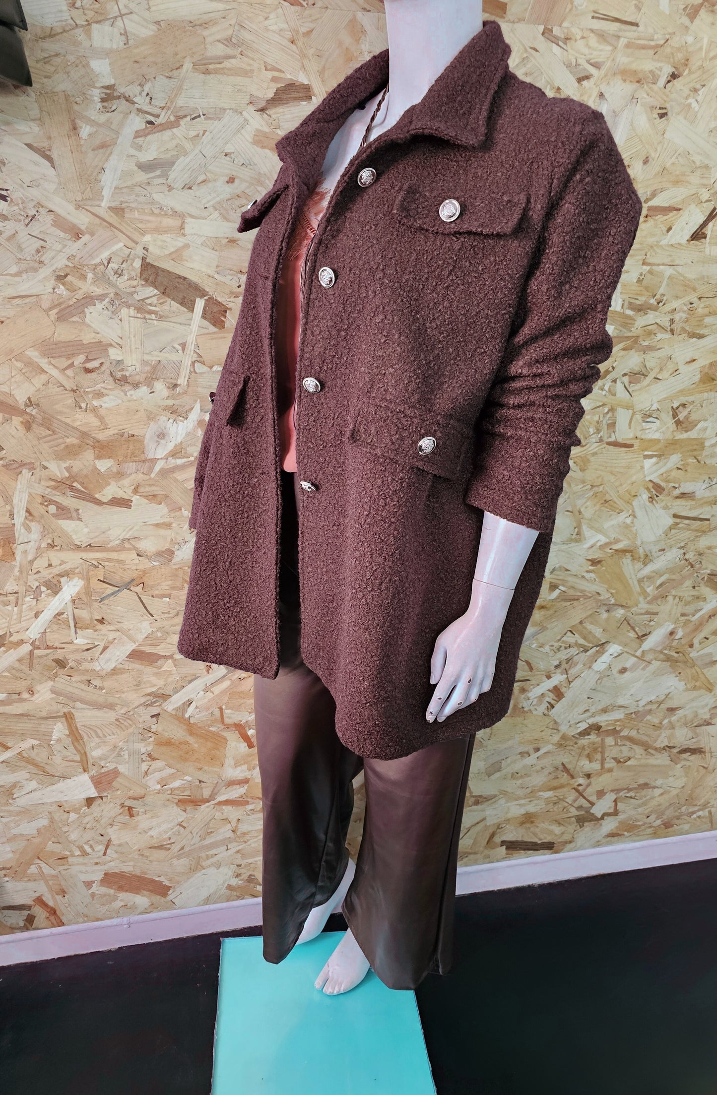 veste manteau lainage bouclette