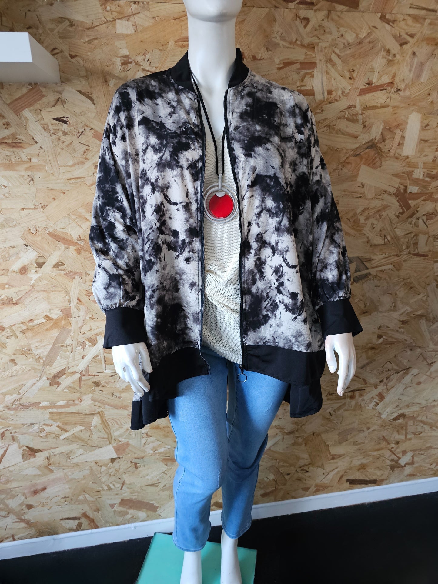 Bombers évasé motif marbré
