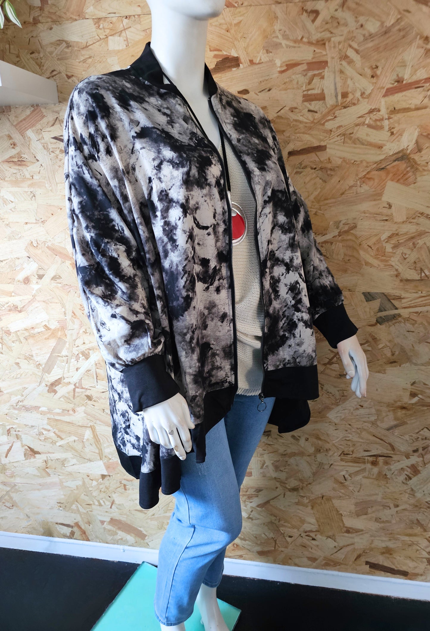 Bombers évasé motif marbré