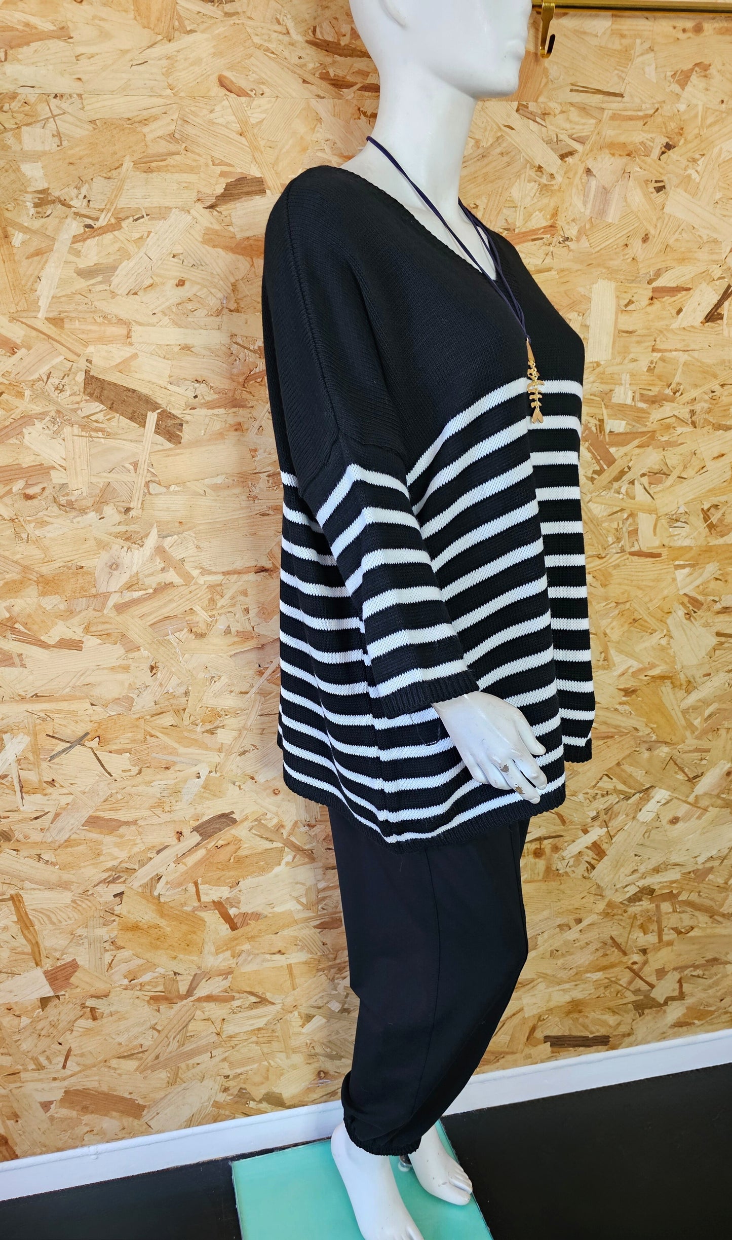 Pull marinière plus size