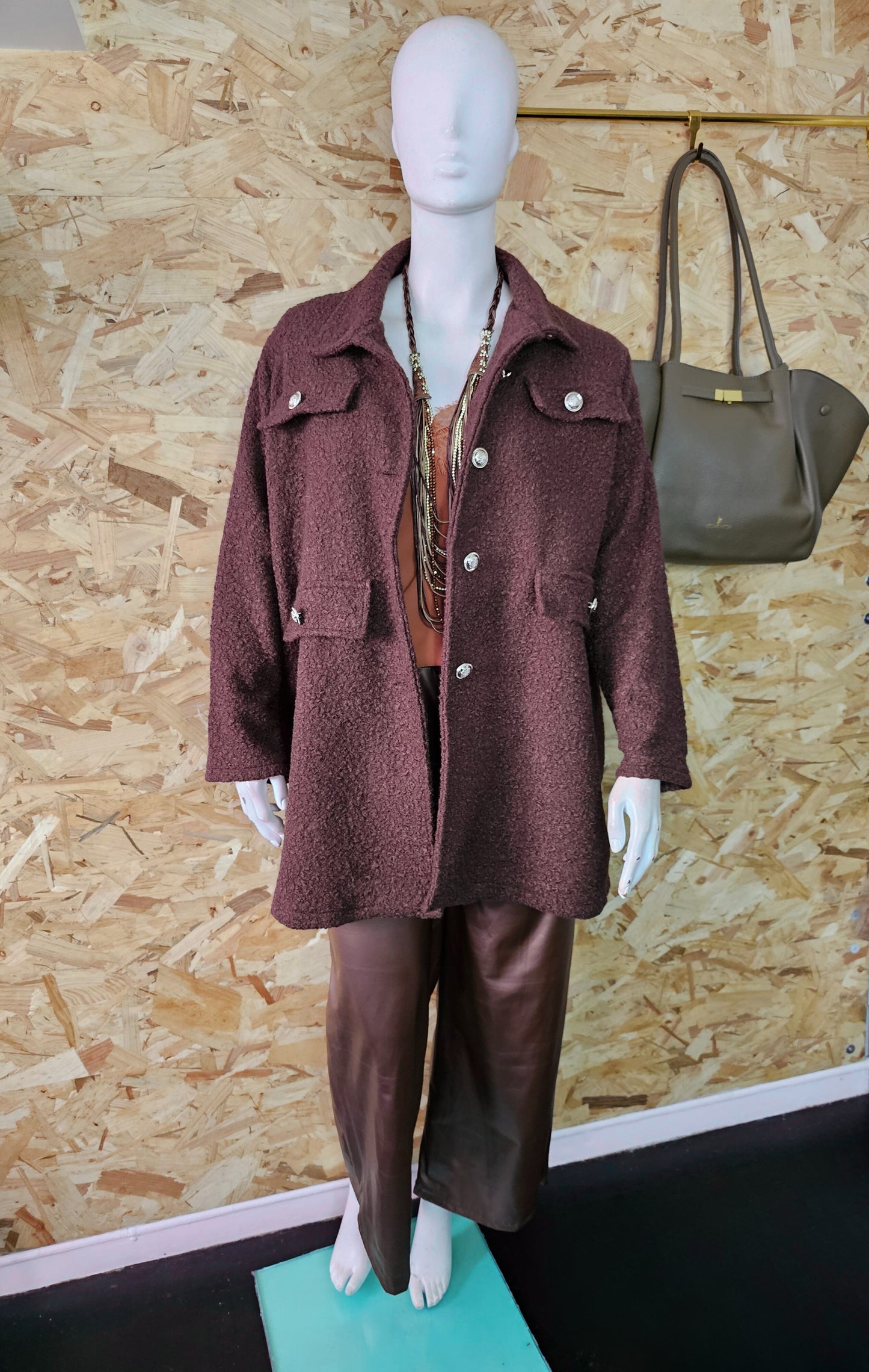 veste manteau lainage bouclette