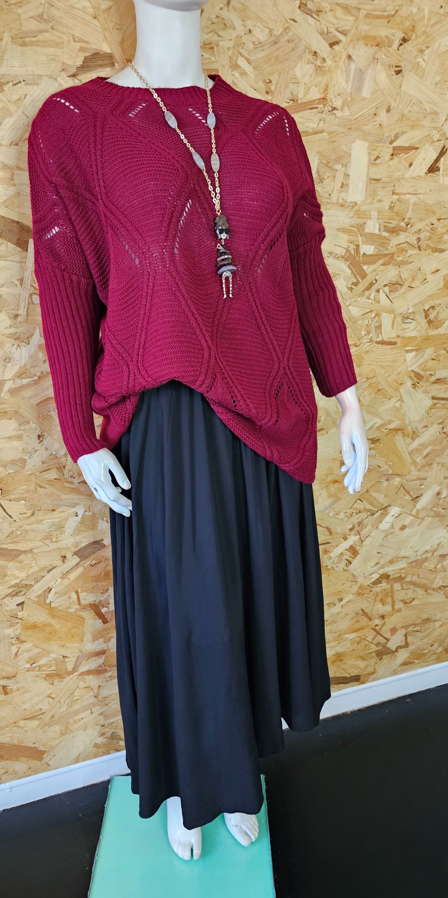Pull tissage inspiration losanges