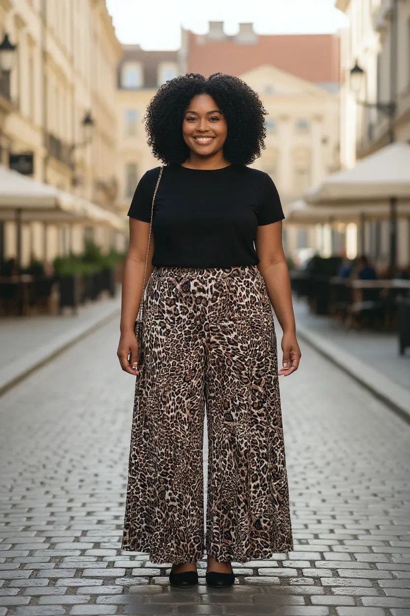 Pantalon coupe jupe culotte longue