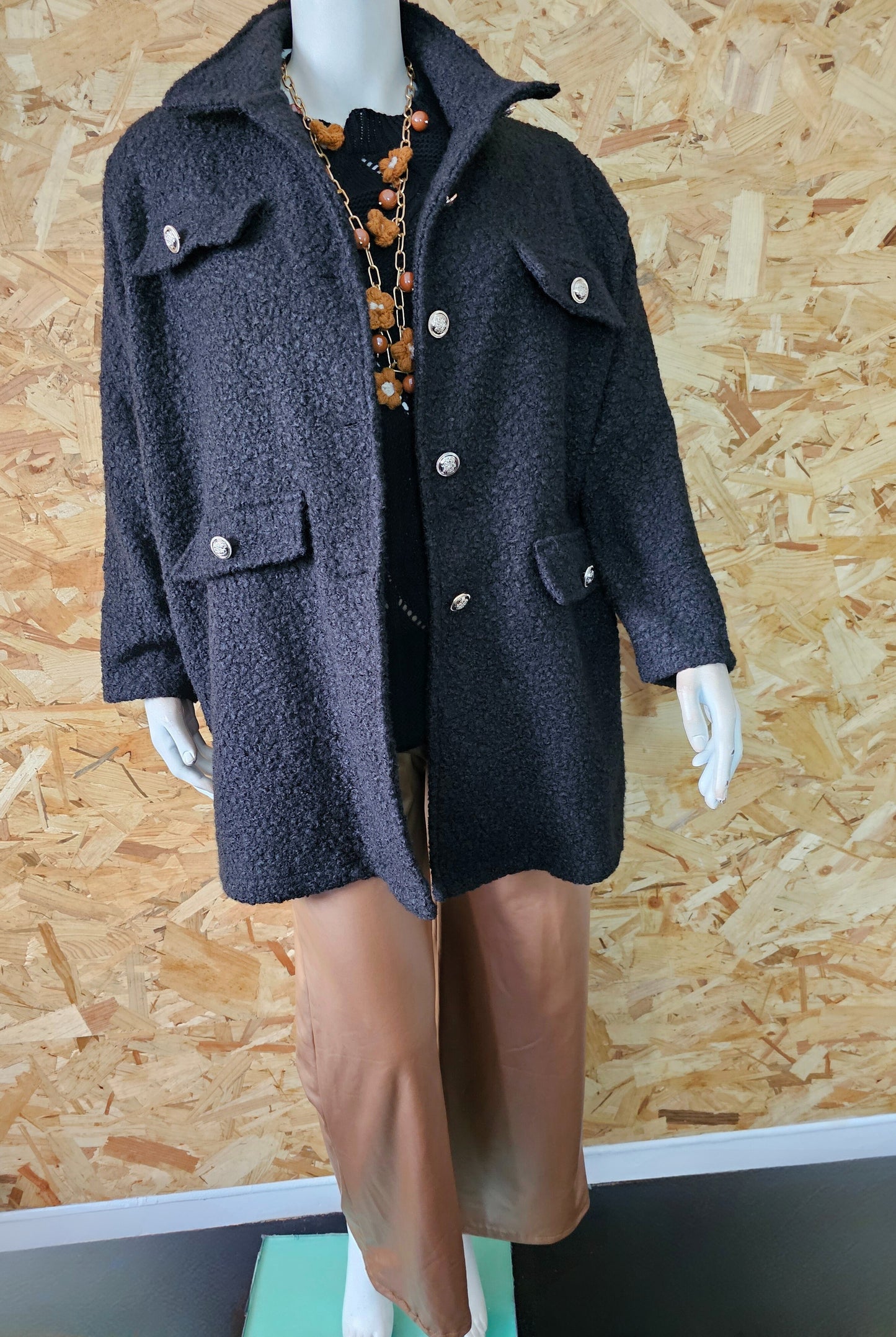 veste manteau lainage bouclette
