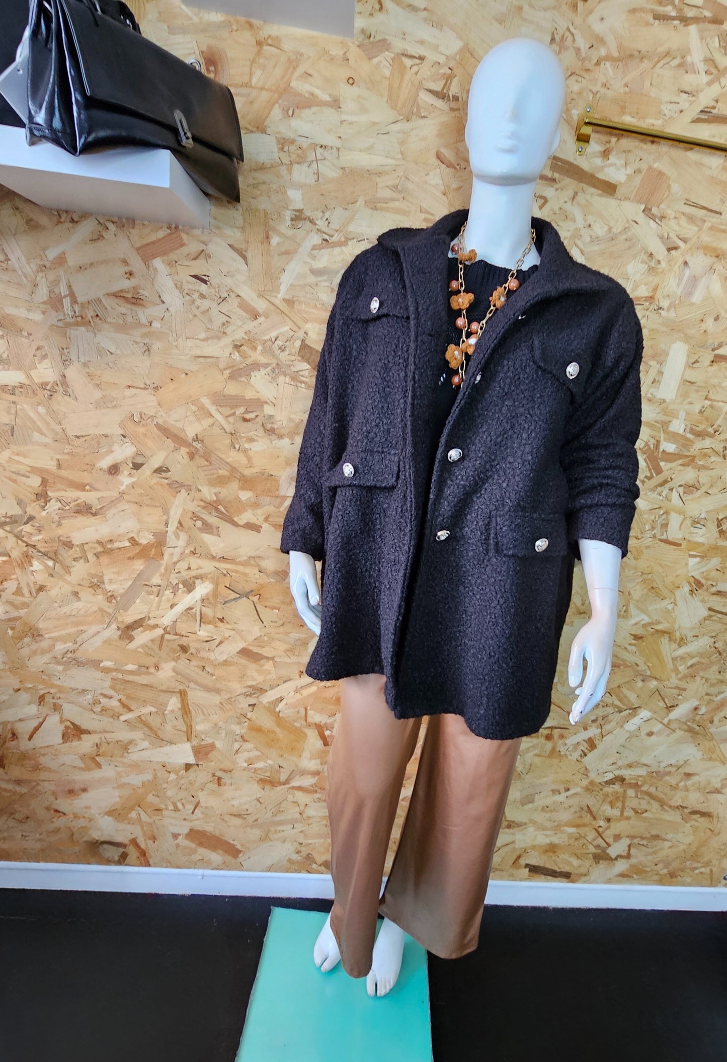 veste manteau lainage bouclette