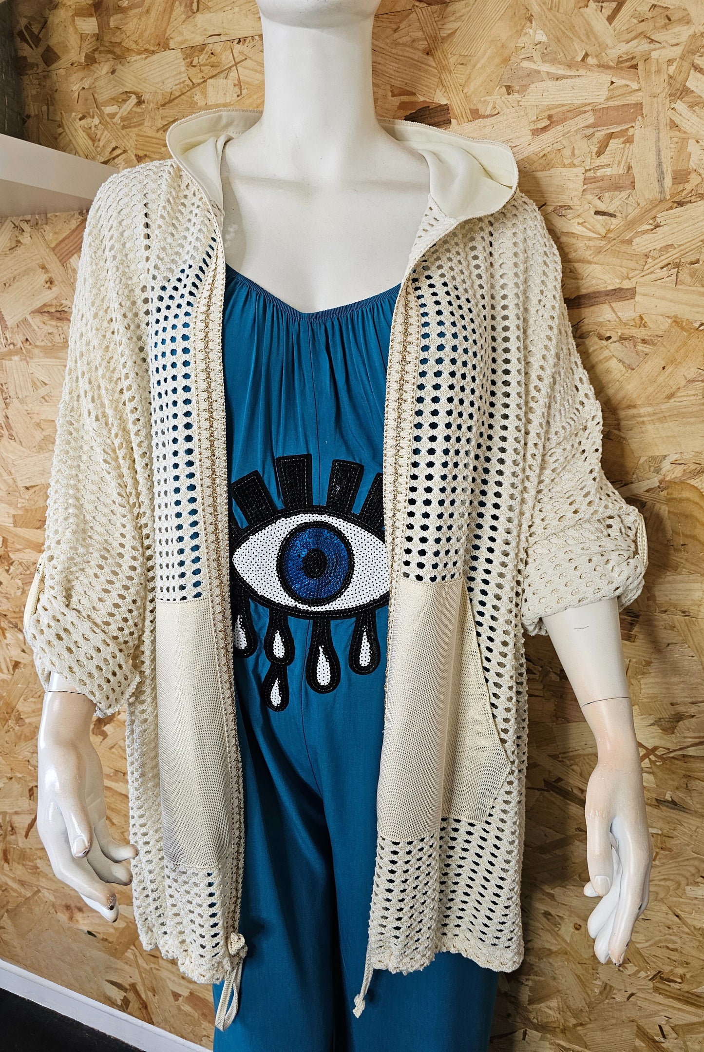 Veste sportswear en maille ajourée