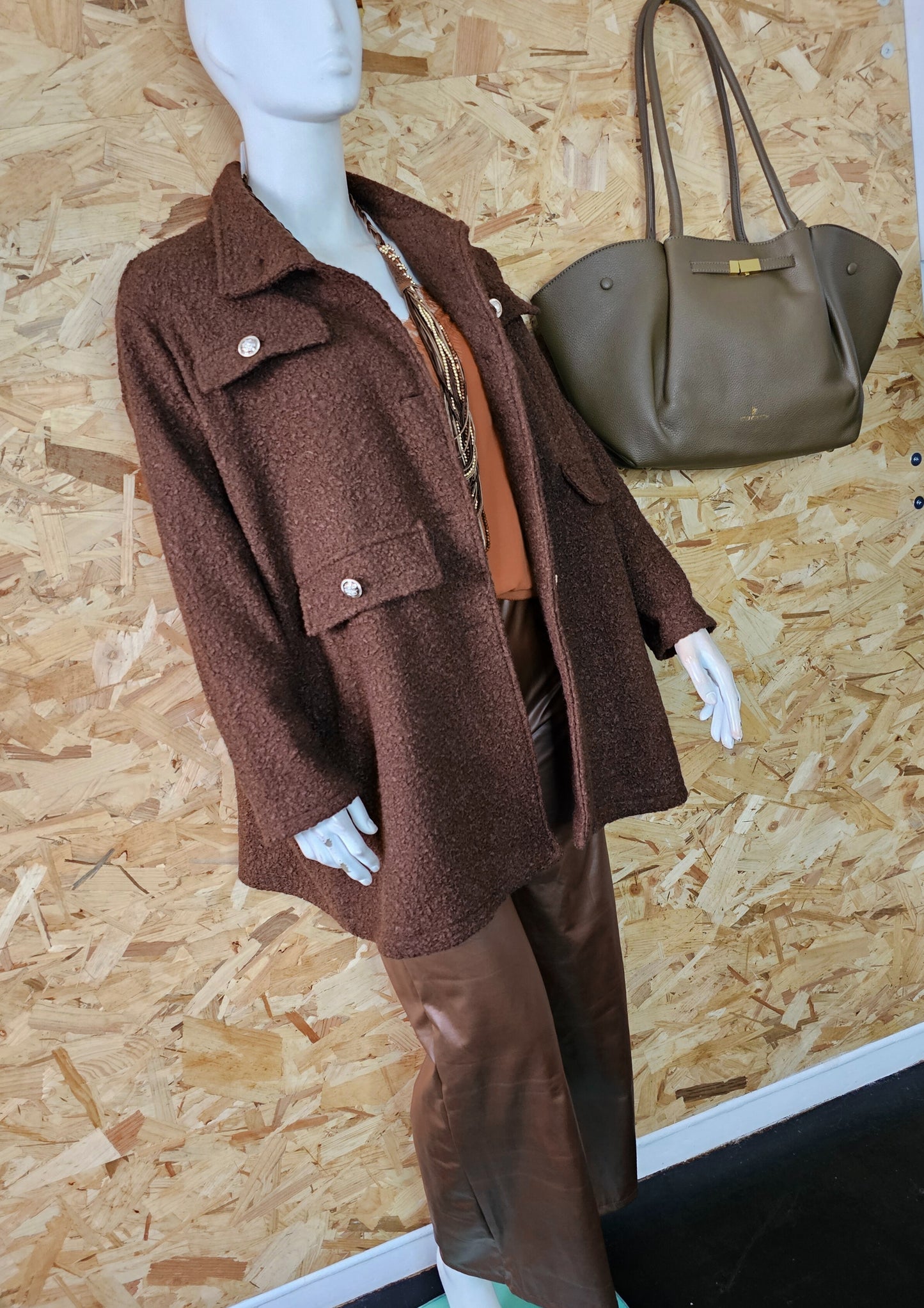 veste manteau lainage bouclette