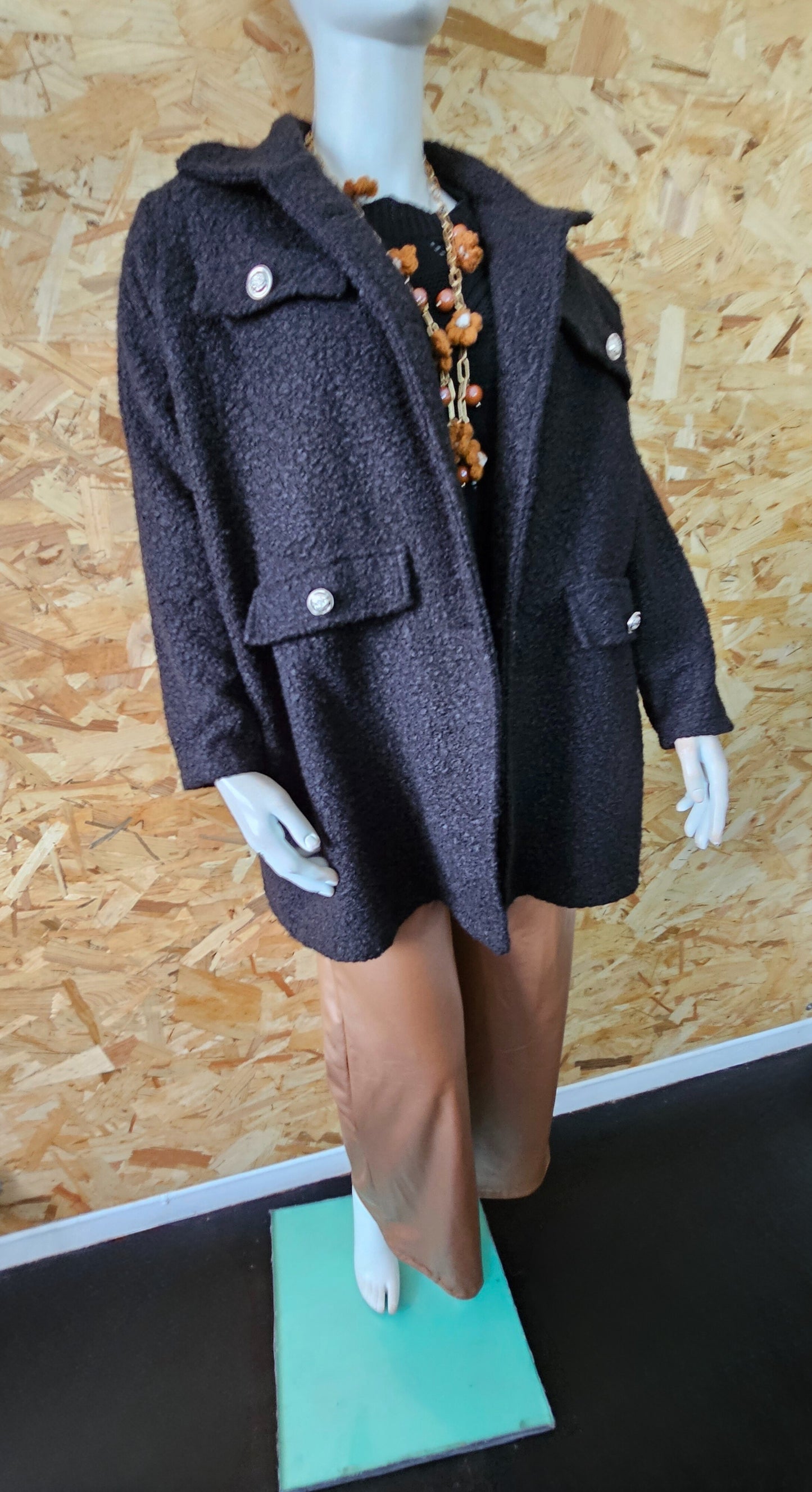 veste manteau lainage bouclette