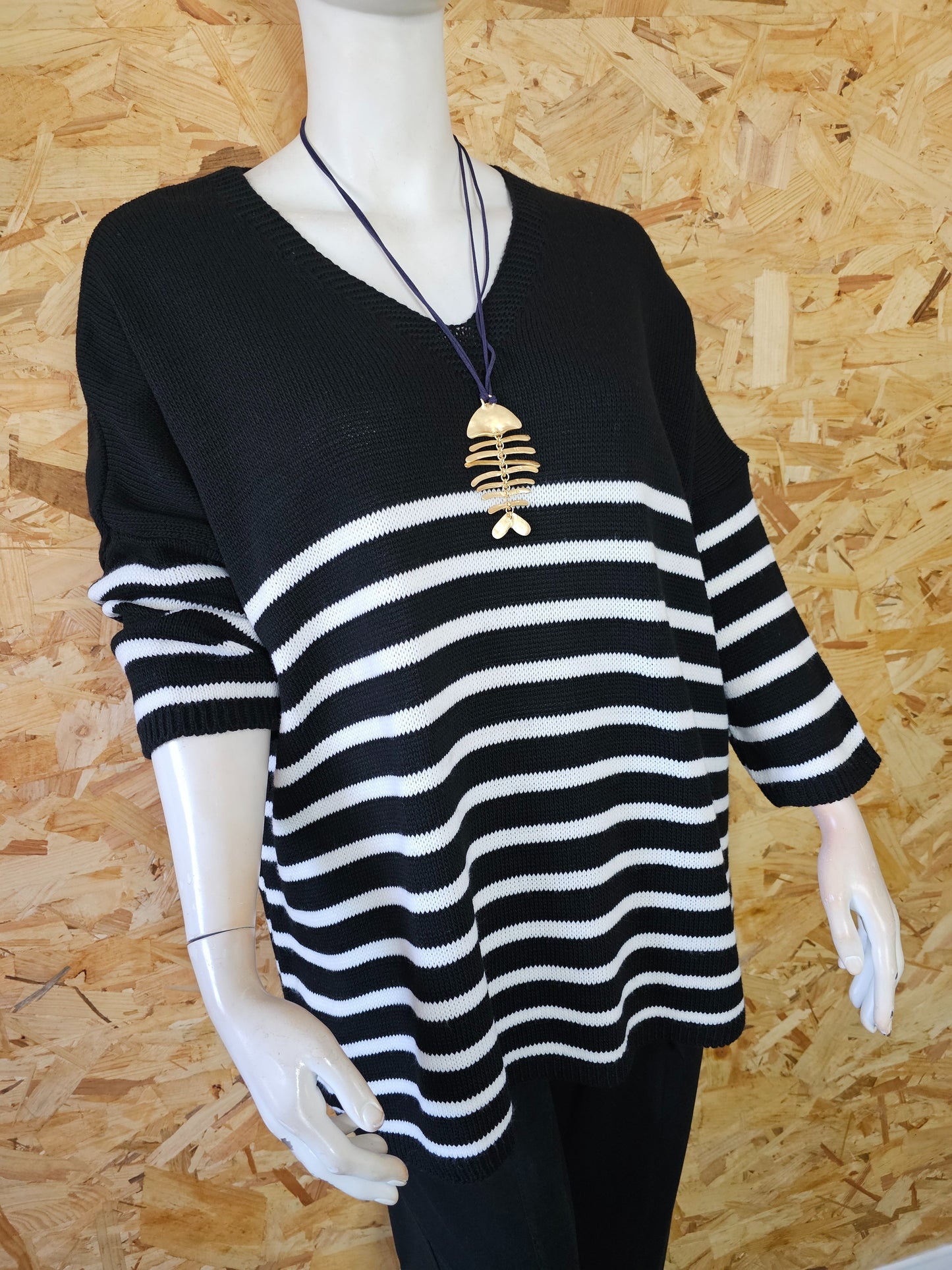 Pull marinière plus size