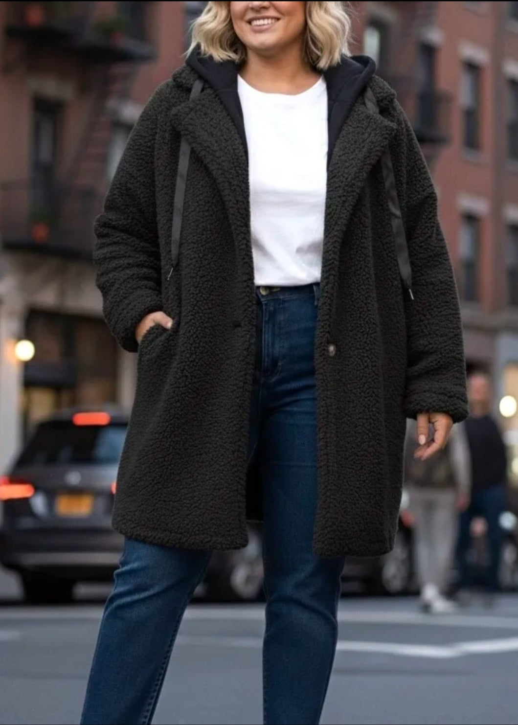 Manteau tailleur sherpa