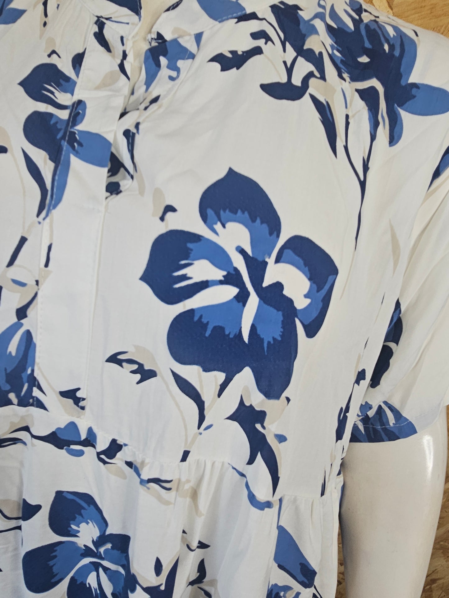 Robe longue ibiscus bleus