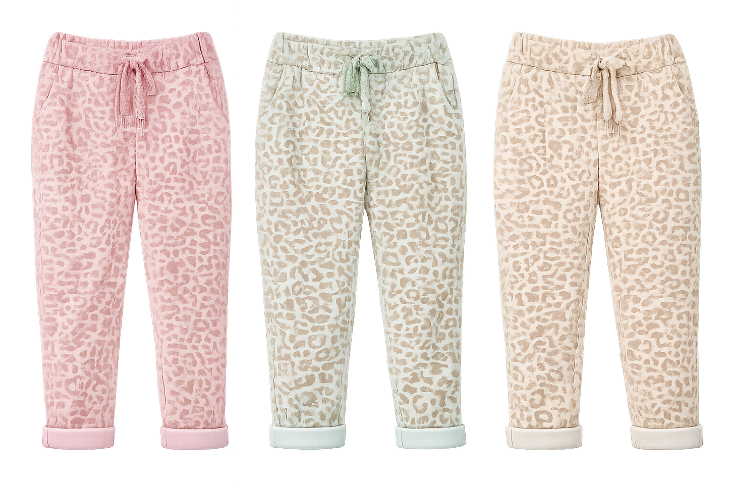Pantalon ultra stretch léopard pastel
