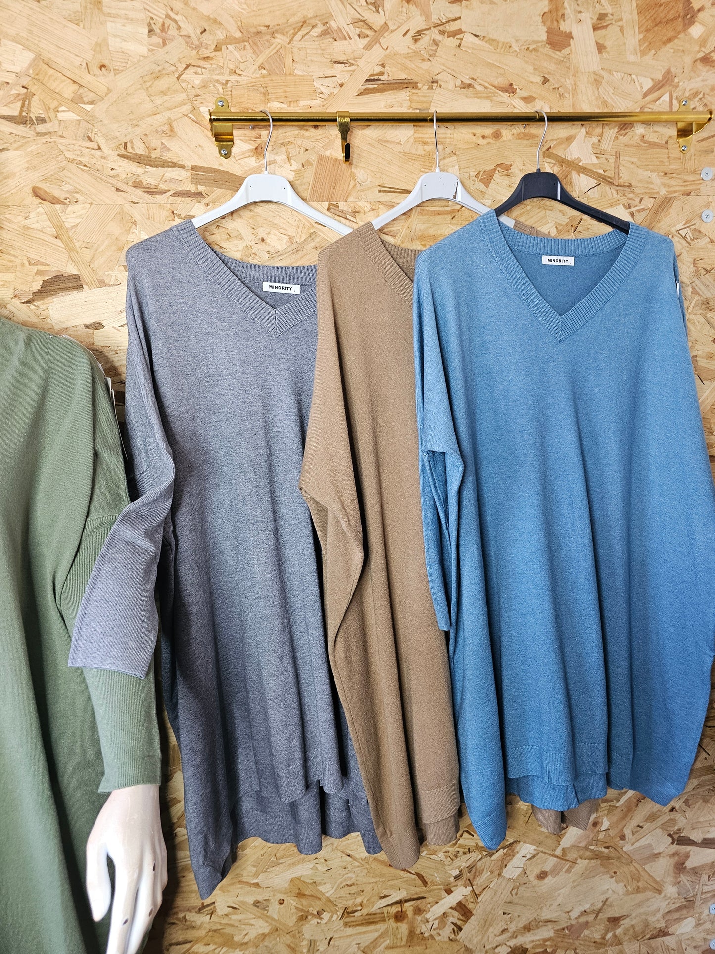 Pull col V long stretch et super doux