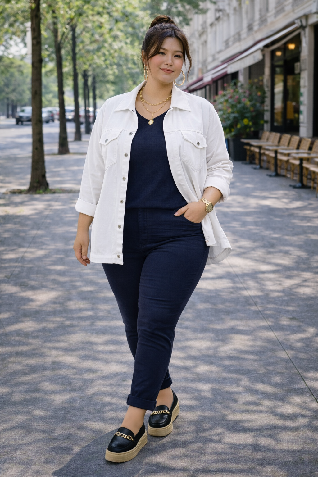 Veste en jeans de couleur