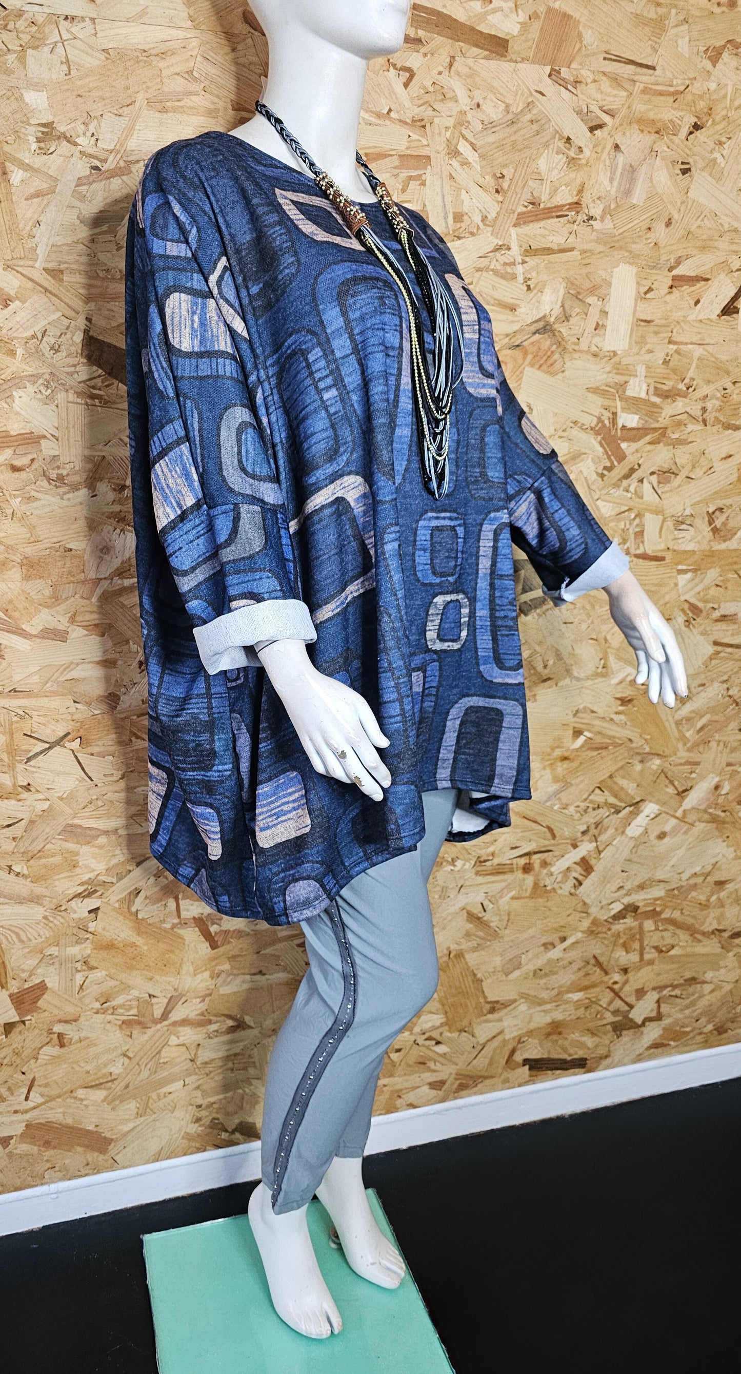 Tunique oversize motifs géométriques