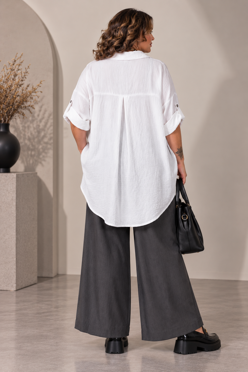 Chemisier blanc ou noir en viscose