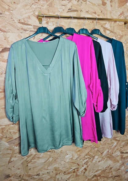 Tunique de soie unie