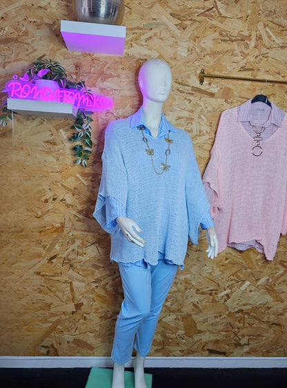 Pull de coton maille ajourées