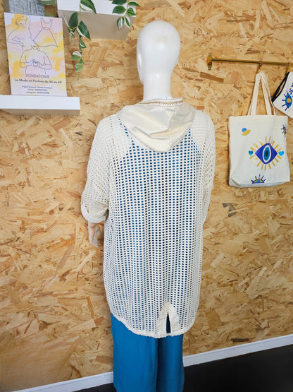 Veste sportswear en maille ajourée