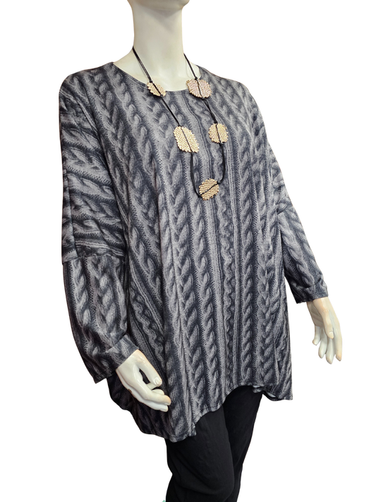 Tunique oversize aspect tricoté