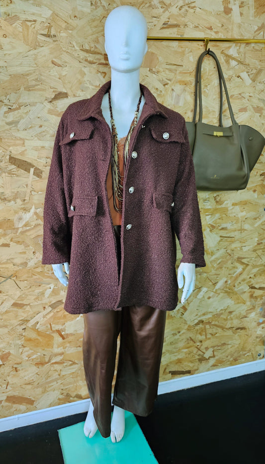 veste manteau lainage bouclette