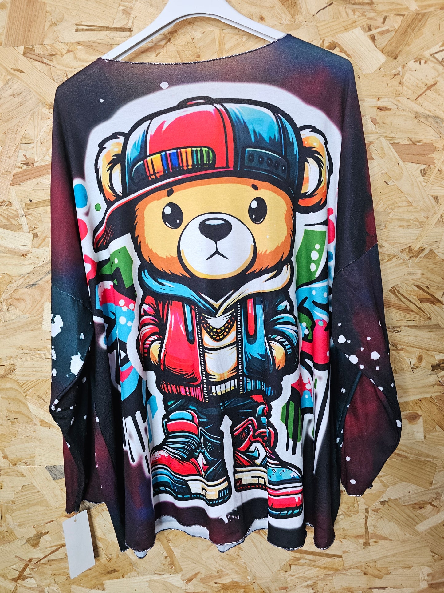 Teeshirt manches longues ourson graffiti