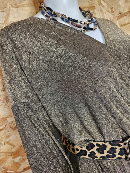 Robe lurex, façon "cache cœur "