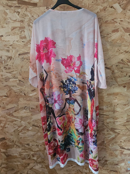Kimono de mousseline imprimée