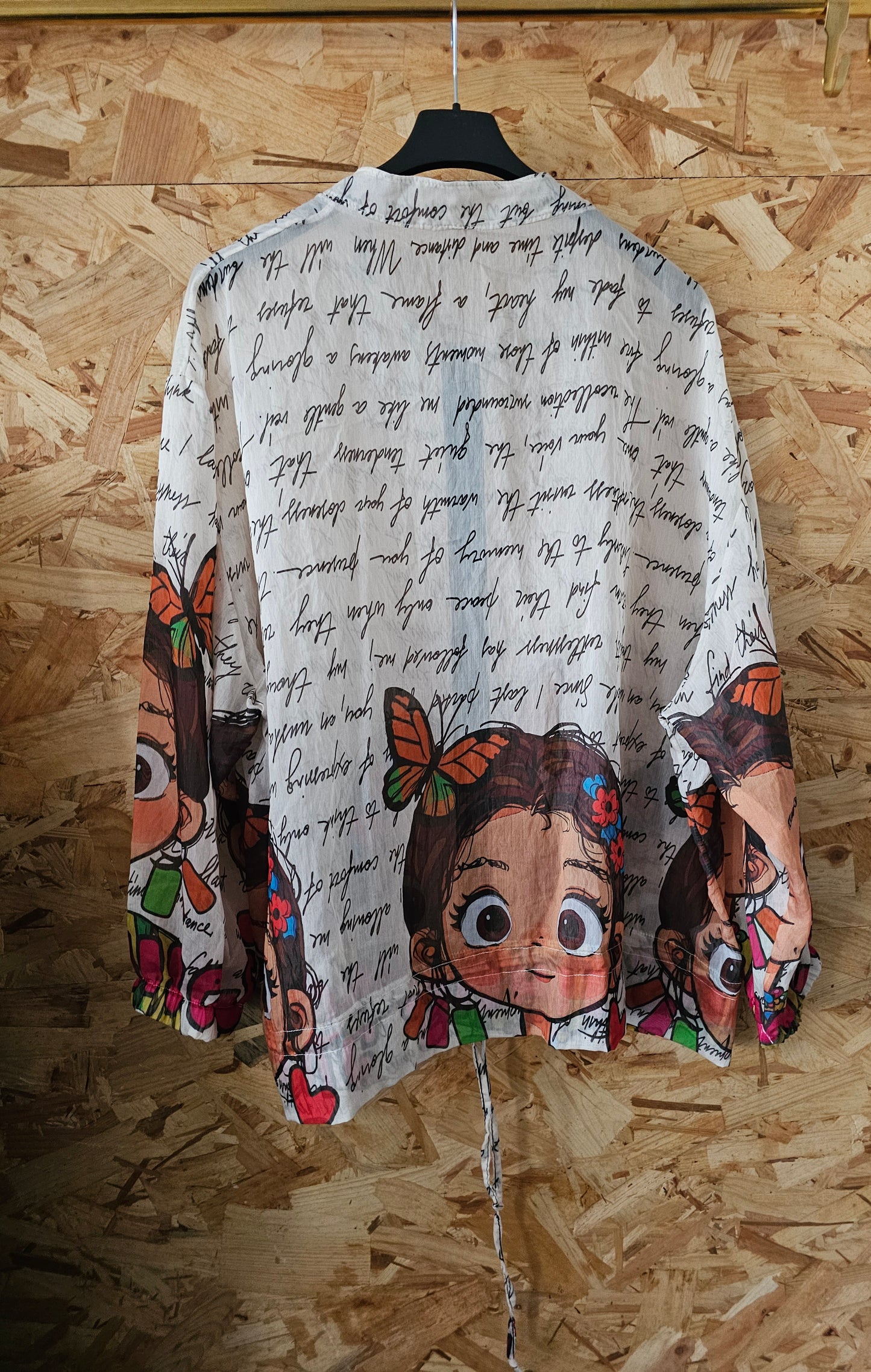 Veste motif fillette en crèpe de mousseline
