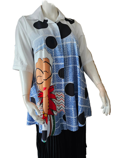 Chemise longue moti inspi Iris Apfel