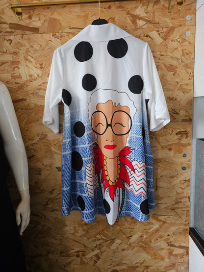 Chemise longue moti inspi Iris Apfel