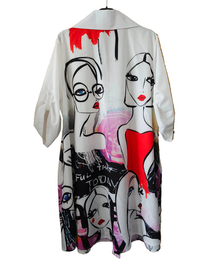 Chemise longue imprimé femmes graphiques