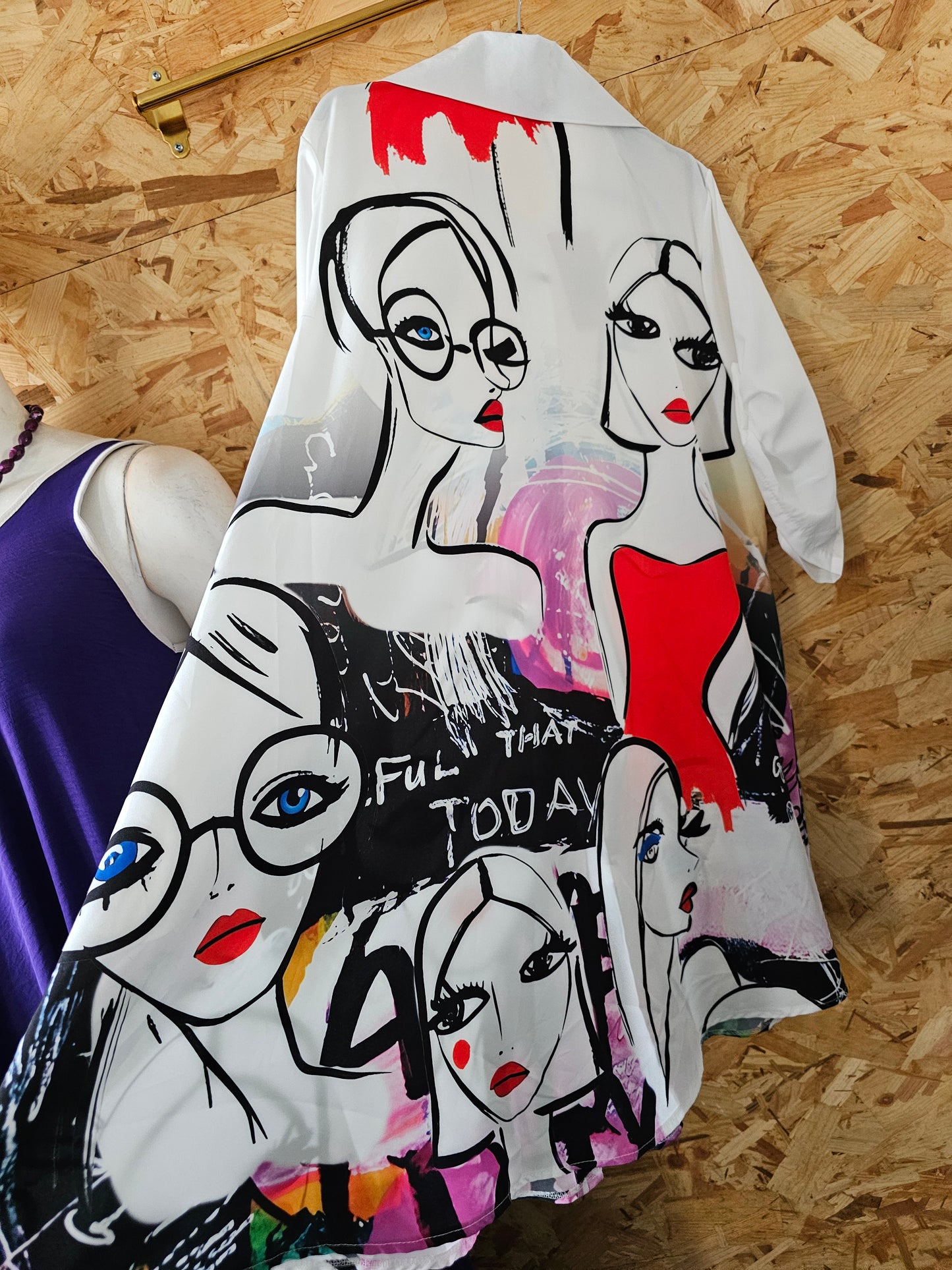Chemise longue imprimé femmes graphiques