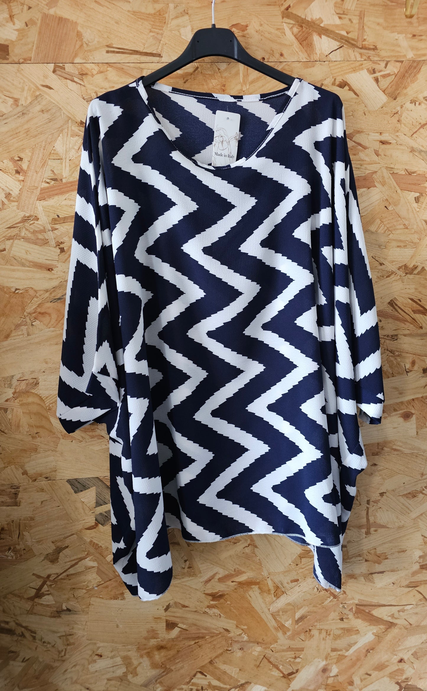 Tunique oversize motifs zig-zag