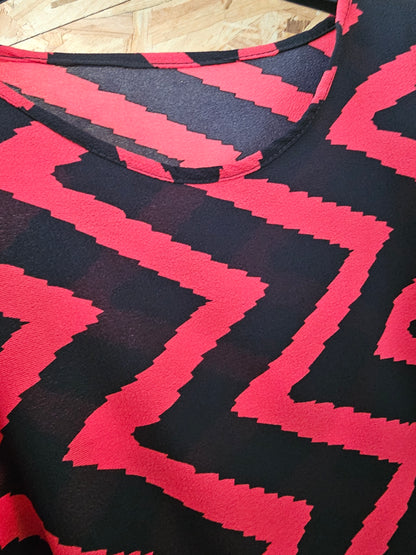 Tunique oversize motifs zig-zag