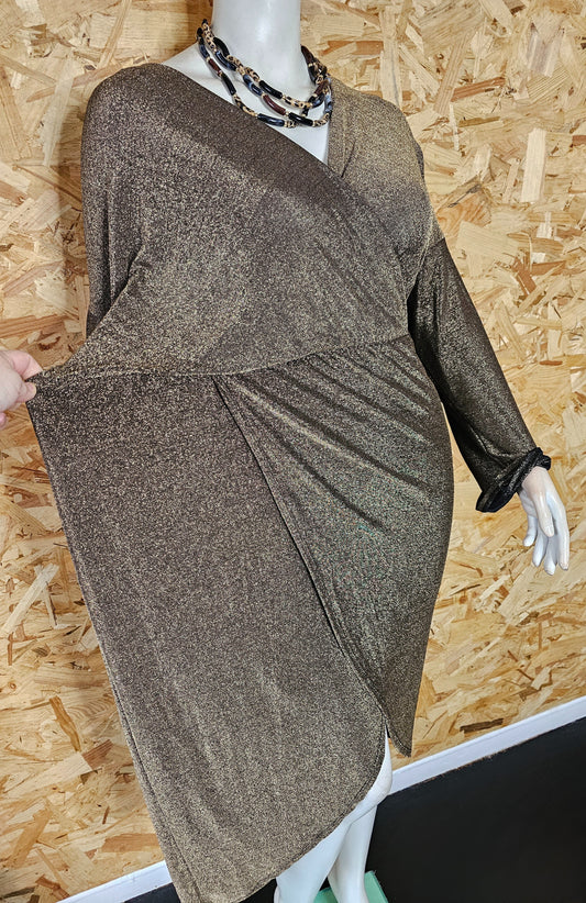 Robe lurex, façon "cache cœur "