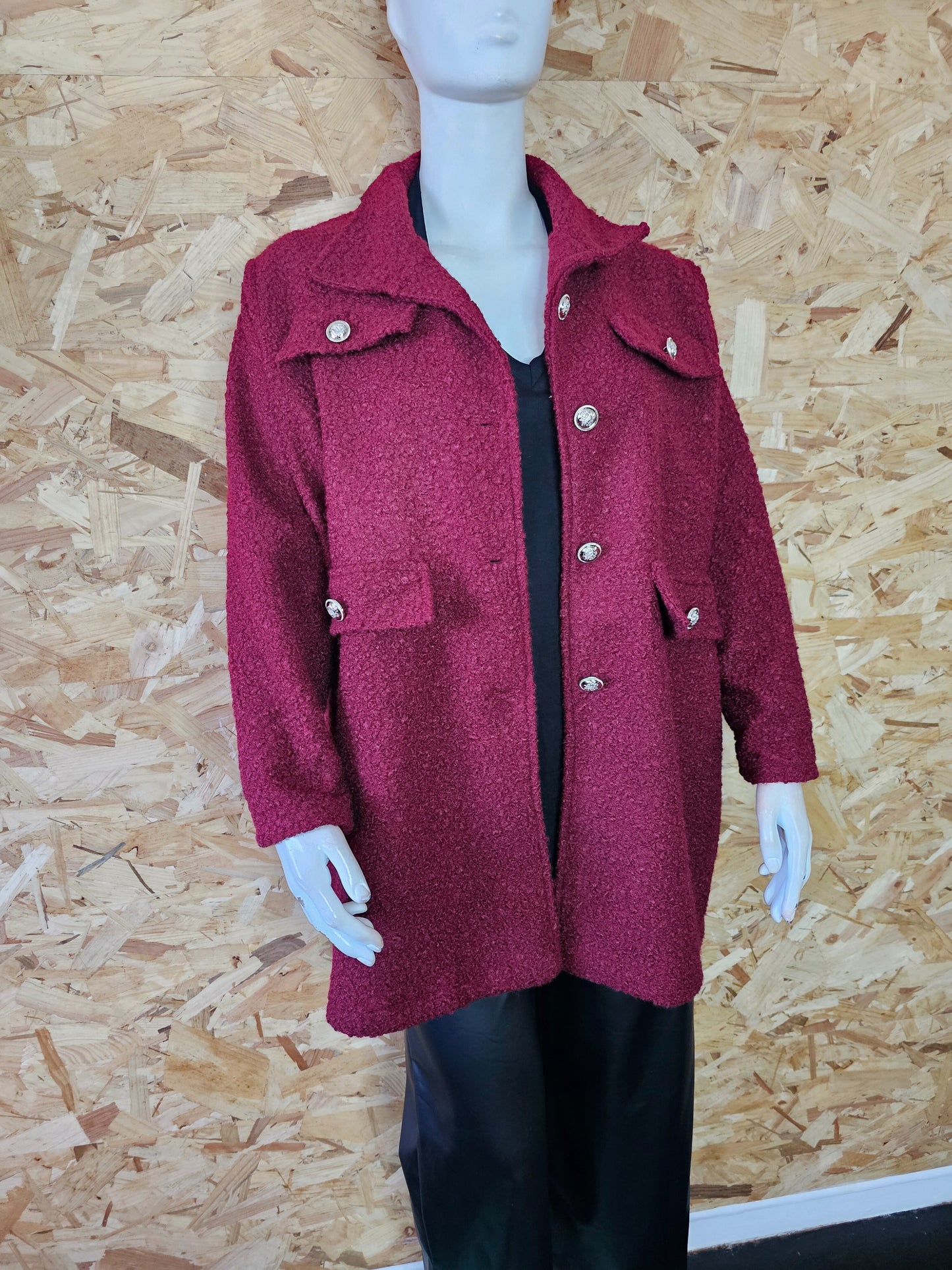 veste manteau lainage bouclette