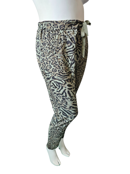 Pantalon léopard kaki ultra stretch