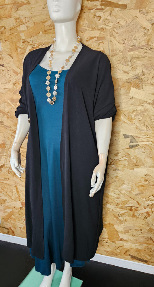 Veste droite,  fluide et longue inspiration kimono