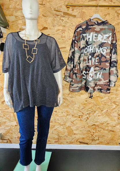 Teeshirt mailles ajourées