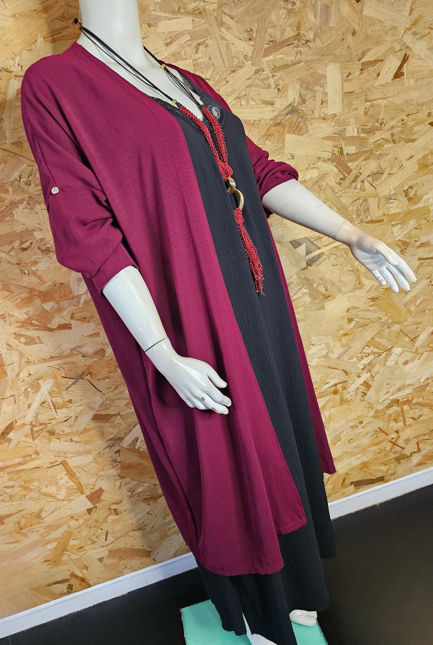 Veste droite,  fluide et longue inspiration kimono