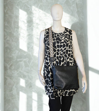 Top plissé long , imprimé girafe noir et blanc