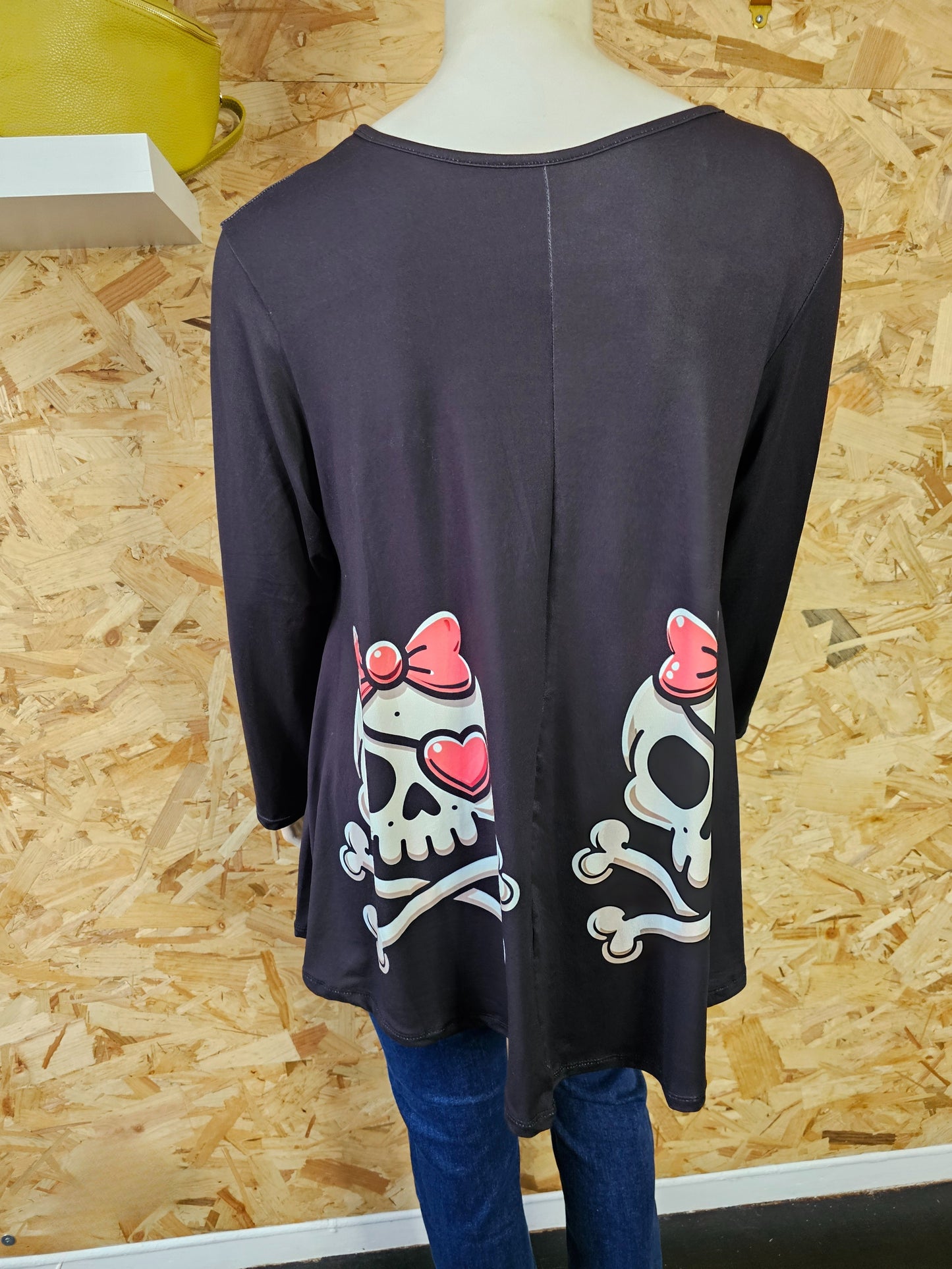 Teeshirt trapèze calavera, manches longues