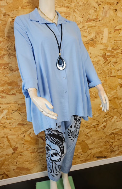 Chemise unie coupe évasée