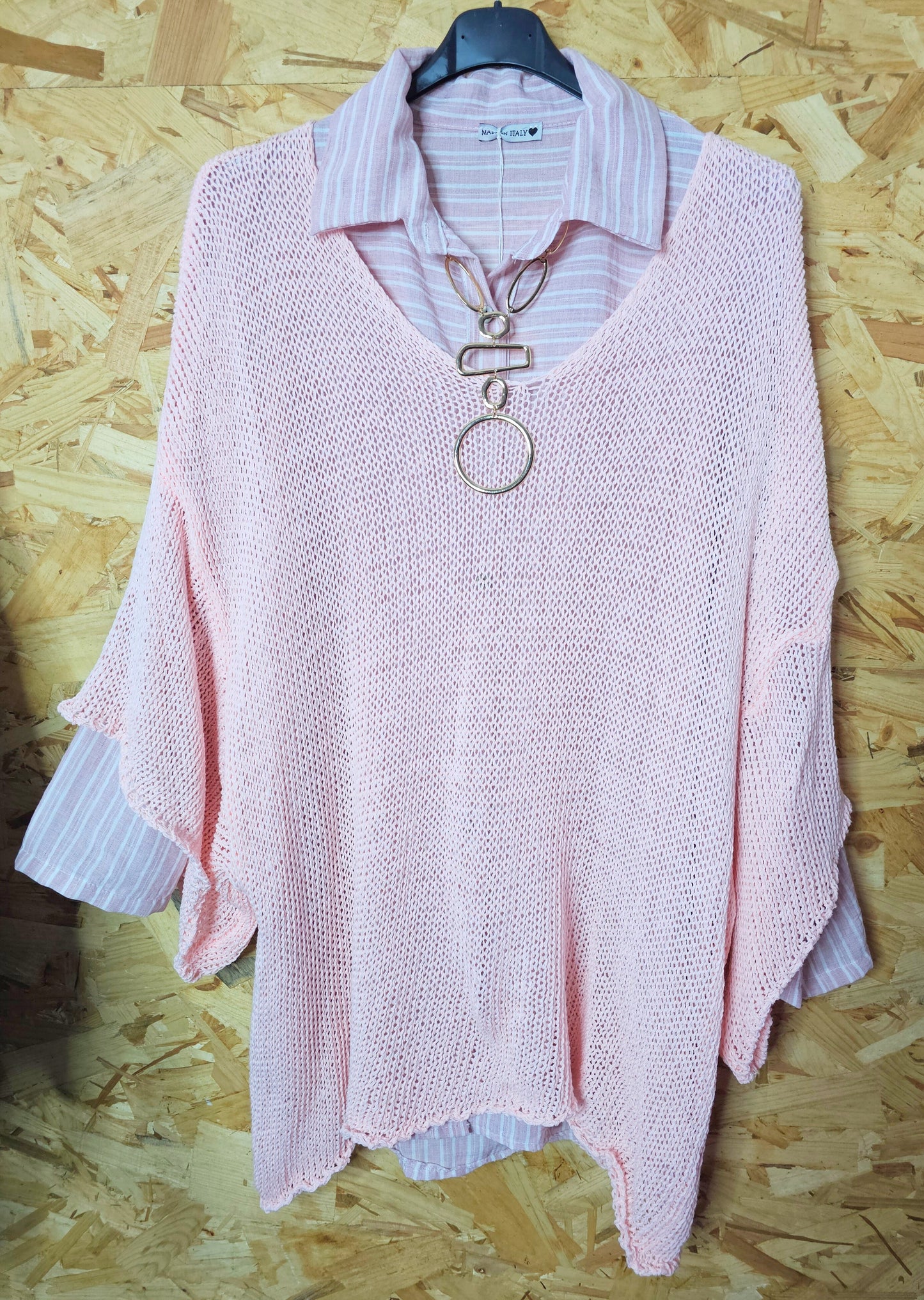 Pull de coton maille ajourées