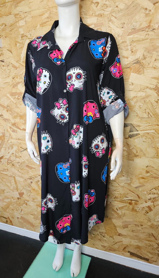 Robe chemise longue Hello Kitty