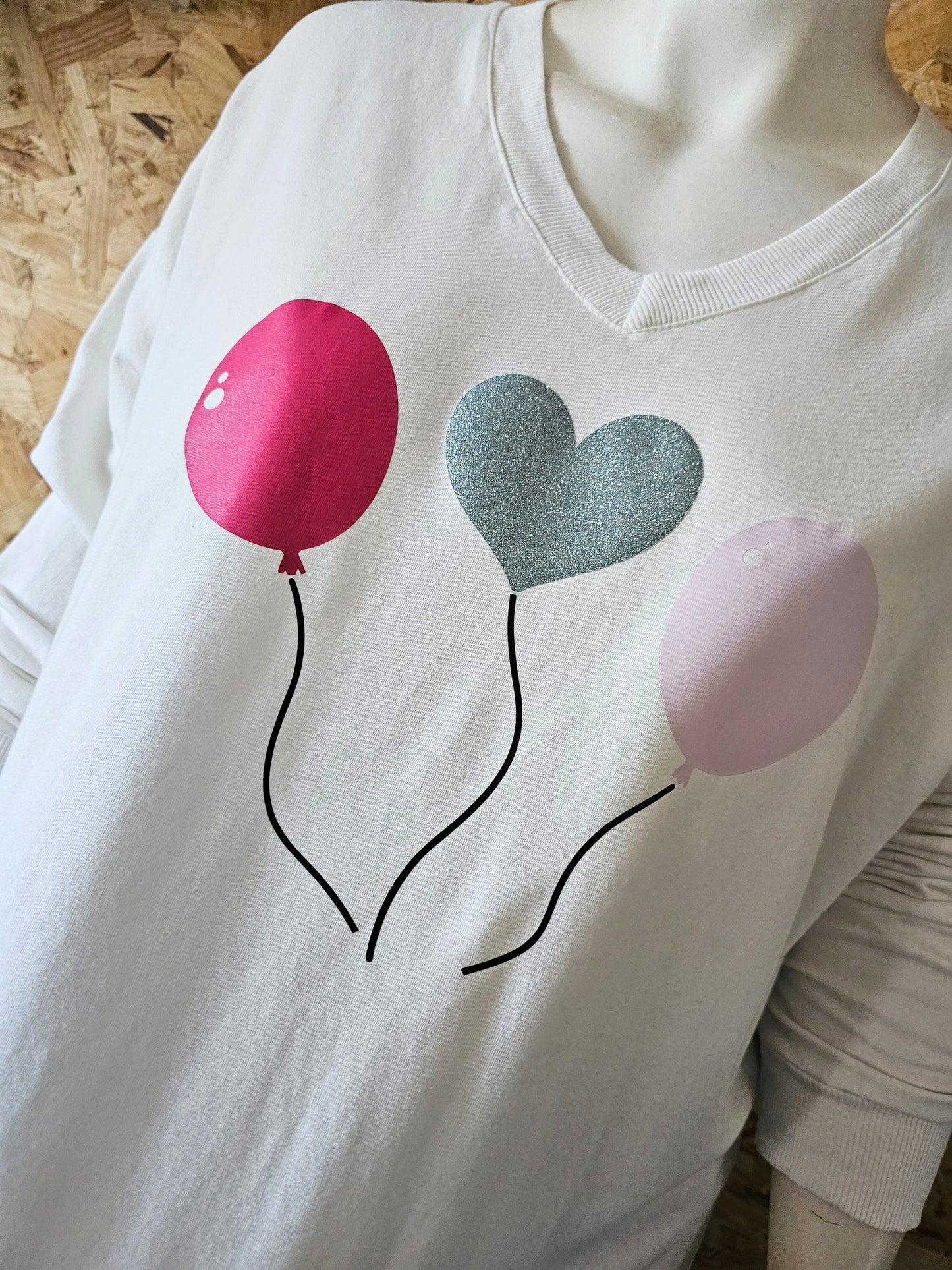 Sweat long cœurs et ballons