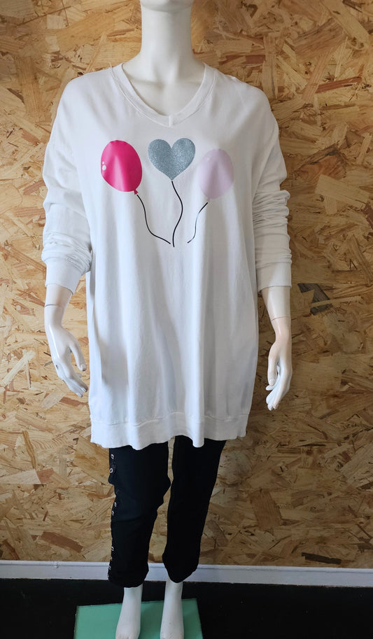 Sweat long cœurs et ballons