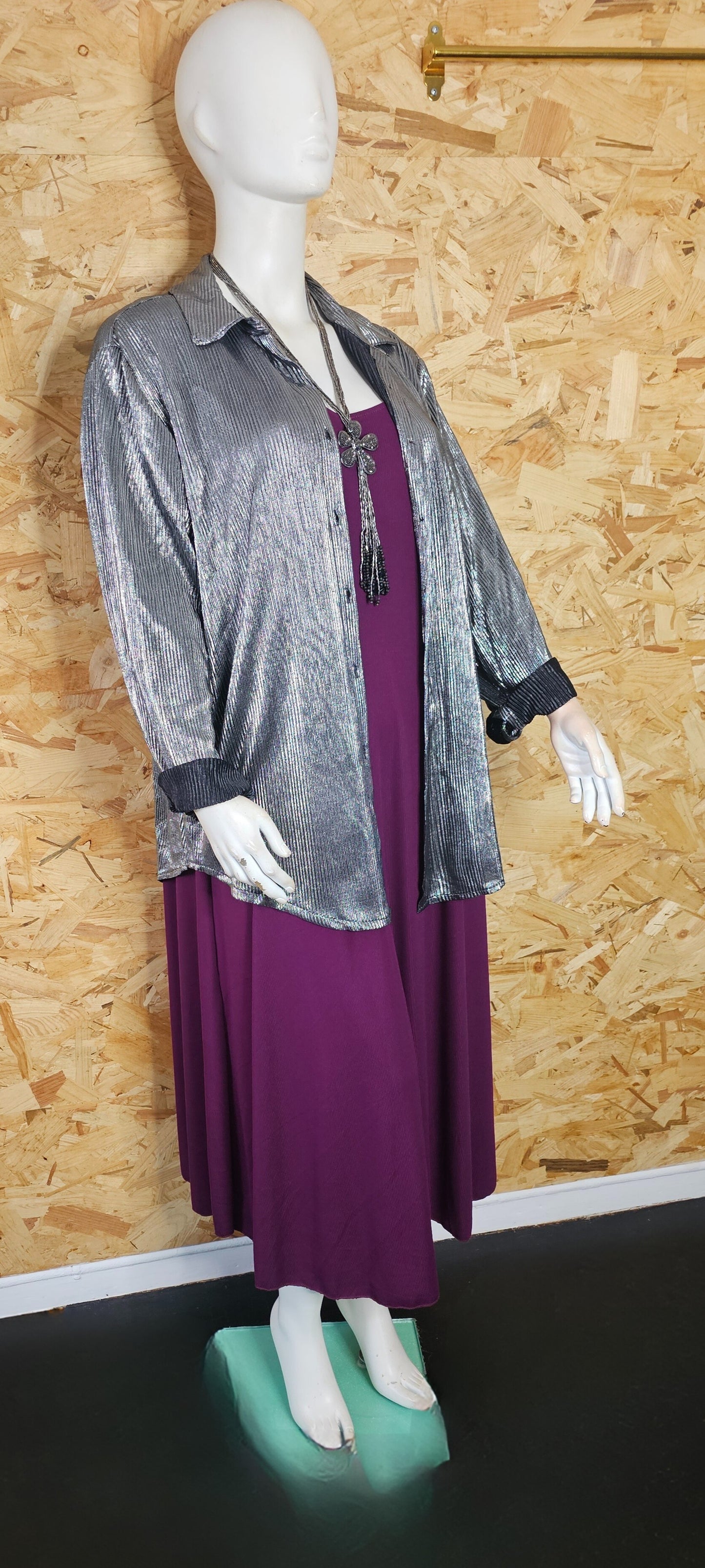 Chemise argent aspect gaufré