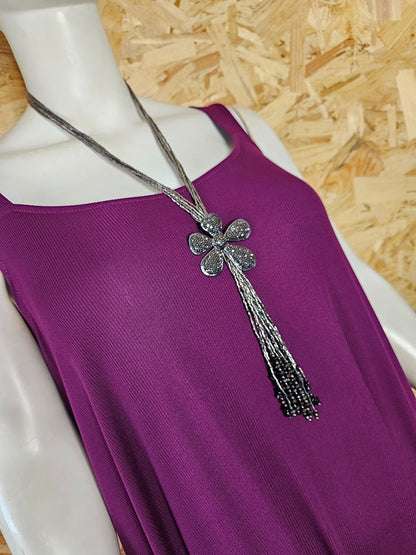 Robe longue côtelée et bretelles larges